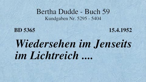 BD 5365 - WIEDERSEHEN IM JENSEITS IM LICHTREICH ....