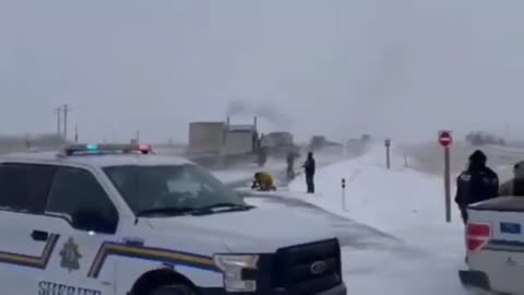 FARMERS AND TRUCKERS DRIVE AROUND POLICE BLOCKADE EN ROUTE TO FREEDOM RALLY