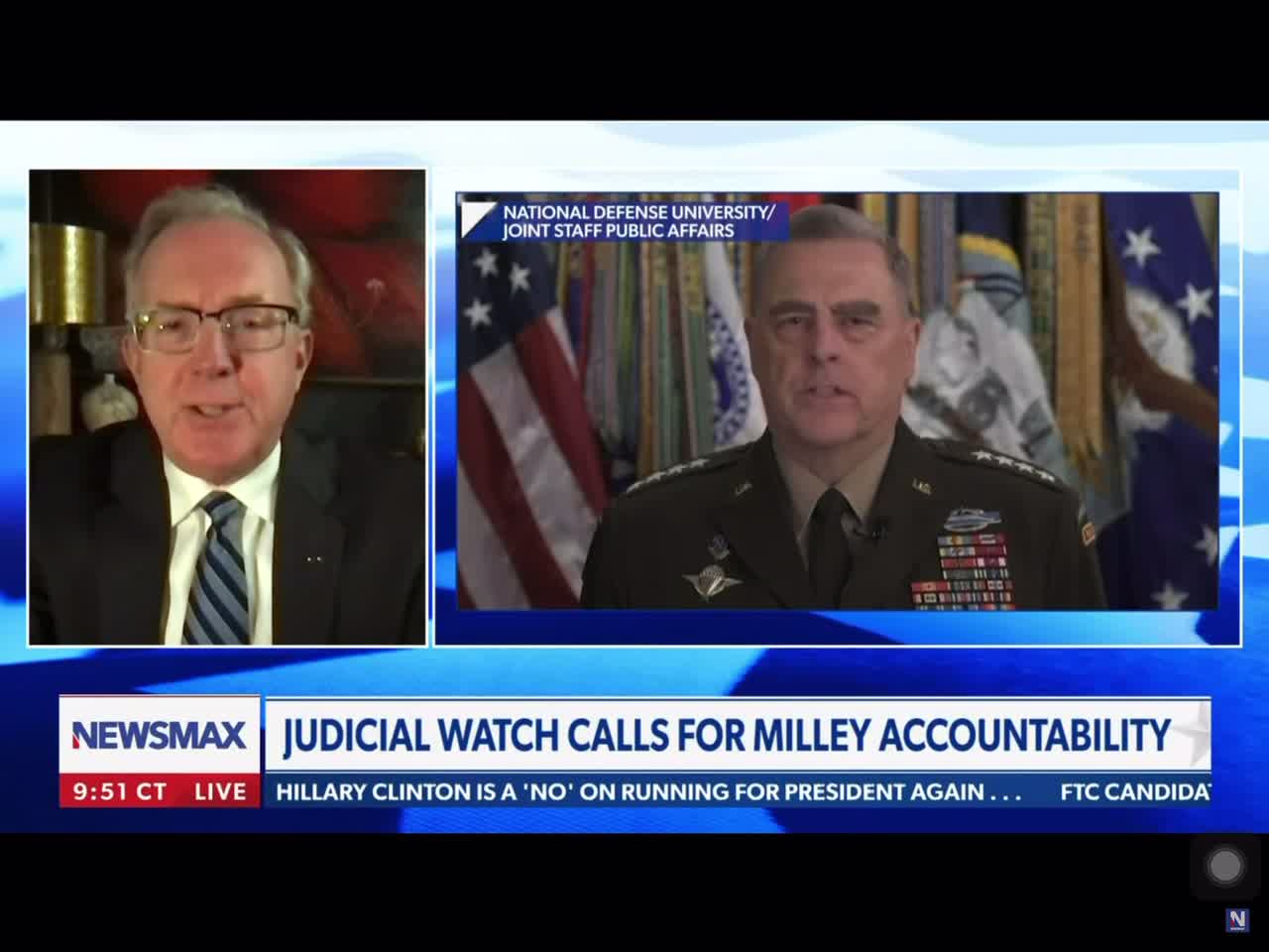 Judicial Watch calls for General Milley to be court-martialed.