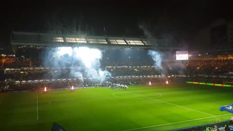 Chelsea Vs Huddersfield Town with both teams walking prior to kick-off