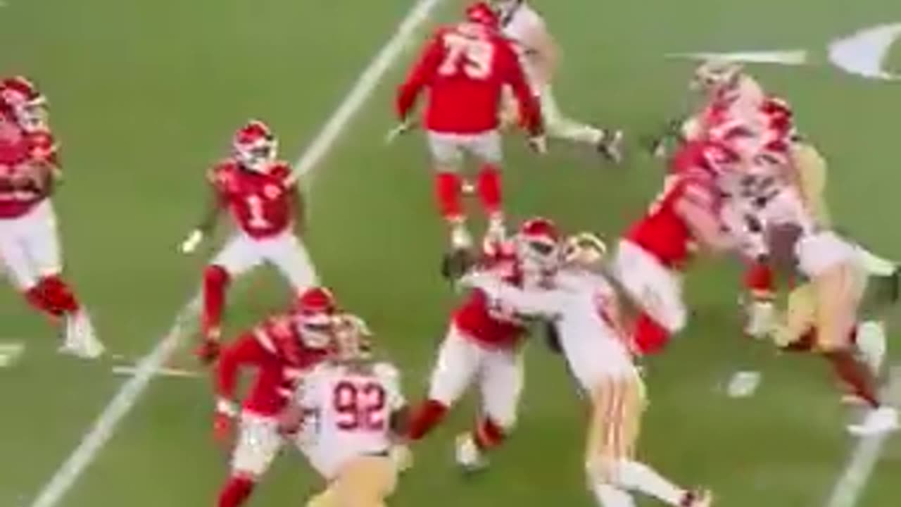 NICK BOSA BEING HELD LIKE CRAZY BY THE #CHIEFS OFFENSIVE LINE, NO FLAGS