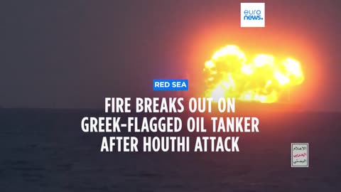 Greek-flagged oil tanker on fire and appears to be adrift in Red Sea