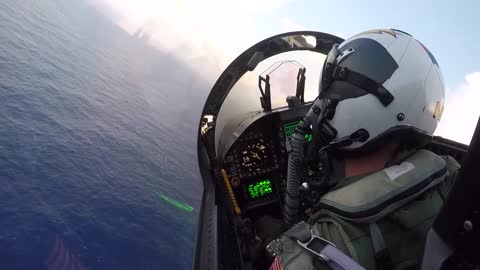 😏 Pinky Recovery-EA-18G Growler Cockpit View - Low Holding to the Spin Pattern to the Overhead-17