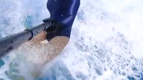 Beautiful surfer meets shark 🤭