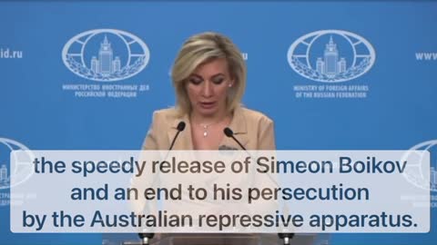 Russian Foreign Ministry M.V. Zakharova on the detention of Simeon Boikov (Aussie Cossack) in Aus