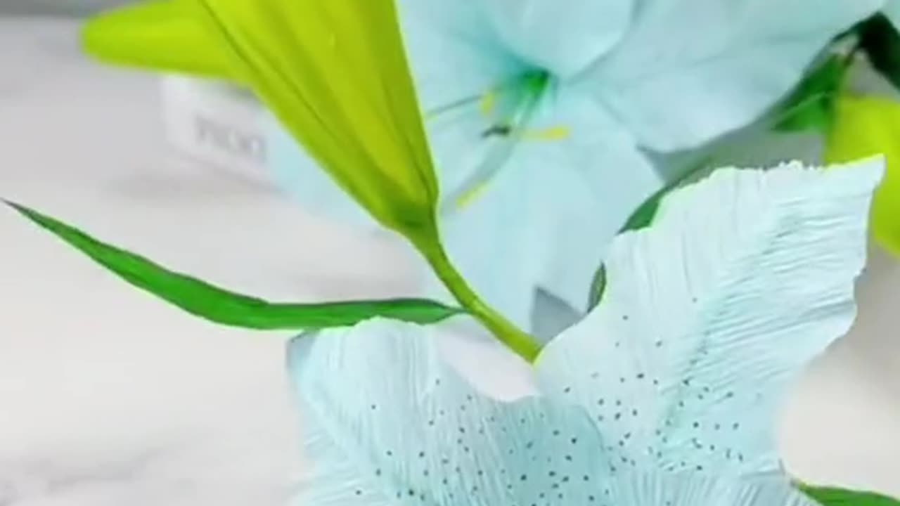 Handmade diy paper lily flowers for home decoration