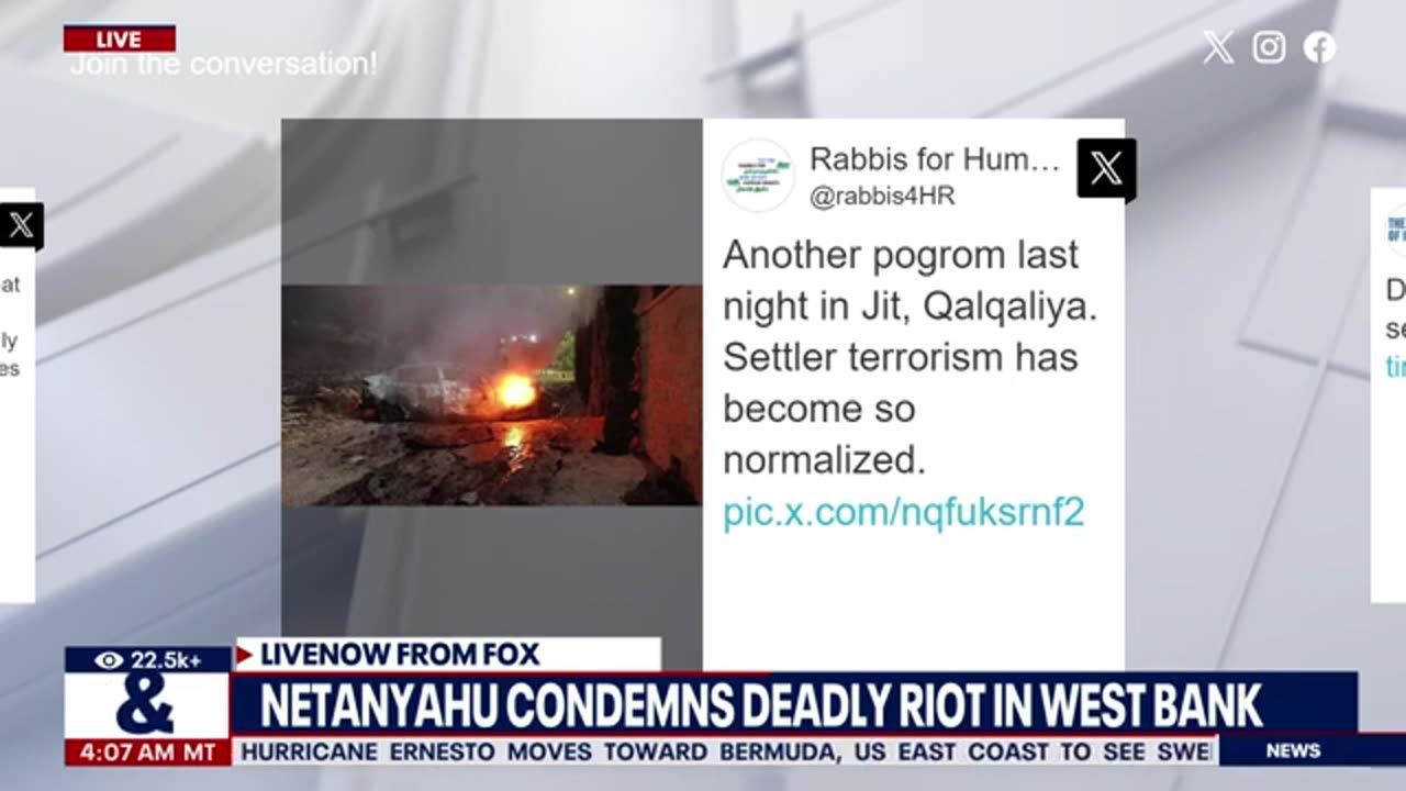 Israeli rioters torch West Bank village in deadly rampage, 1 Palestinian dead | LiveNOW from FOX