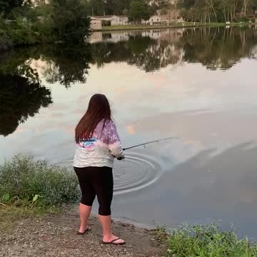 Bass fishing with plastic worm