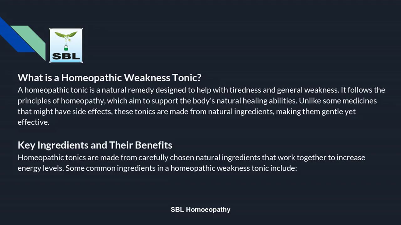 How Homeopathic Weakness Tonic Help Keep You Healthy?