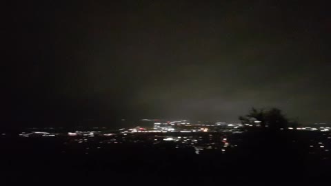 Night time overlooking Portsmouth. On top of Portsdown hill.