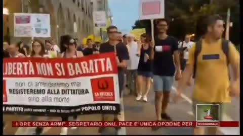 TG Sardegna 1 manifestazioni no green pass Cagliari