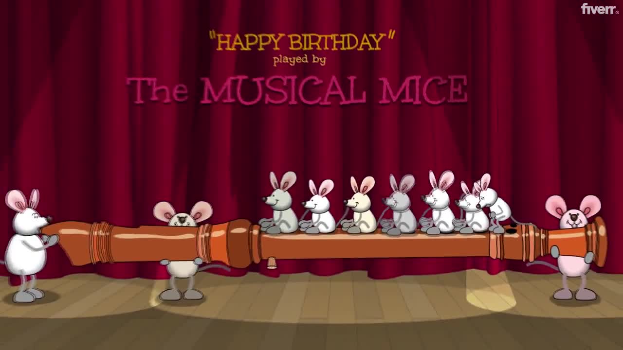 Make a funny musical mice happy birthday video by Scozoo