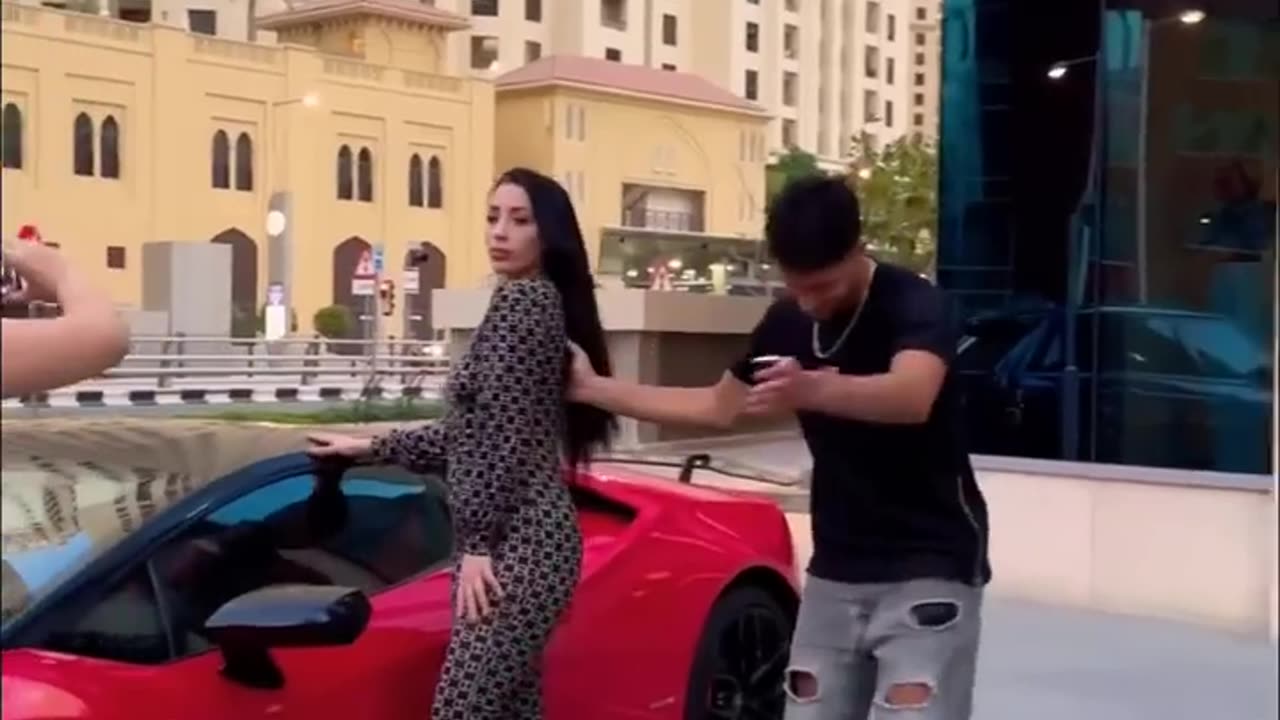 Girl vs lamborghini 🤮🤯 _funny _car _shorts _footbal