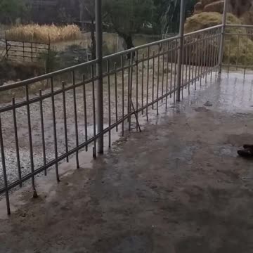 Thunder wind and heavy rain