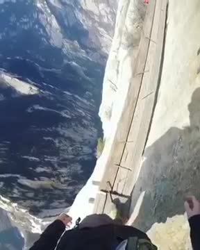 The most dangerous hike in the world. Film by a GoPro.