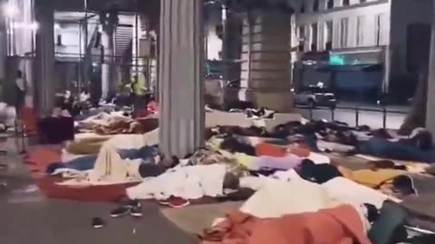 Paris filled with migrants