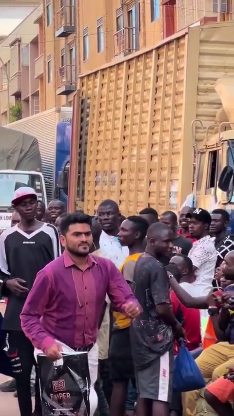 Indian man running after seeing the alpha male in AFRICA