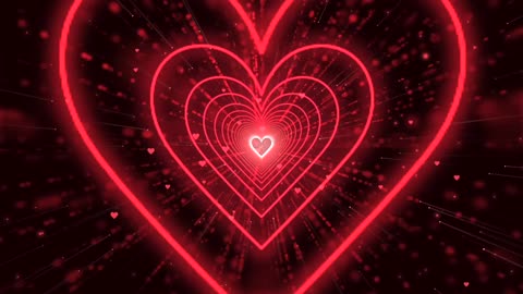 188. Red Heart Background❤️Neon Lights Love Heart