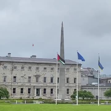 👀 Ireland Hoisted Palestinian Flag Outside The Parliament Building In Dublin
