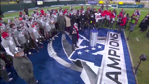 Tampa Bay Buccaneers NFC Conference Final 2021 Celebration Trophy Presentation