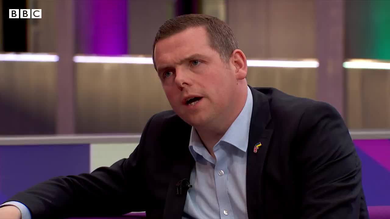 Scottish Conservatives leader Douglas Ross is asked if a trans woman is a woman