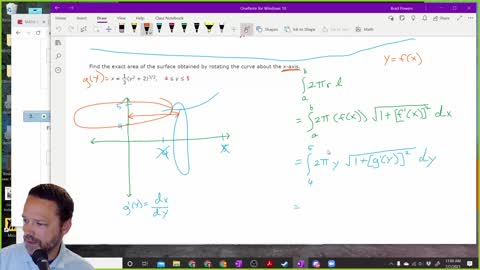 Calculus 2 - Section 8-2 - An example of finite Surface area from class