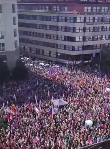 PRAGUE - Wenceslas Square 100,000 citizens demand the Government resign