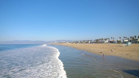 Sea Waves on Venice Beach LA