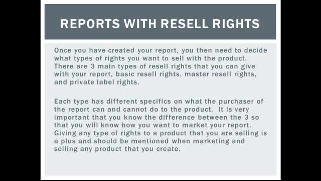 Reports With Resell Rights