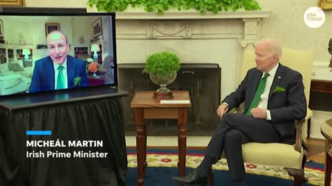 Biden meets with the Irish prime minister virtually on St. Patrick’s Day _ USA T