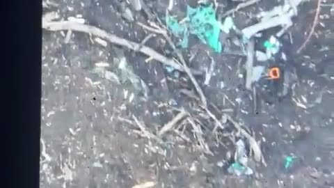 UA POV: Russian soldier attempts to throw a dropped grenade out of the trench, but does not succeed