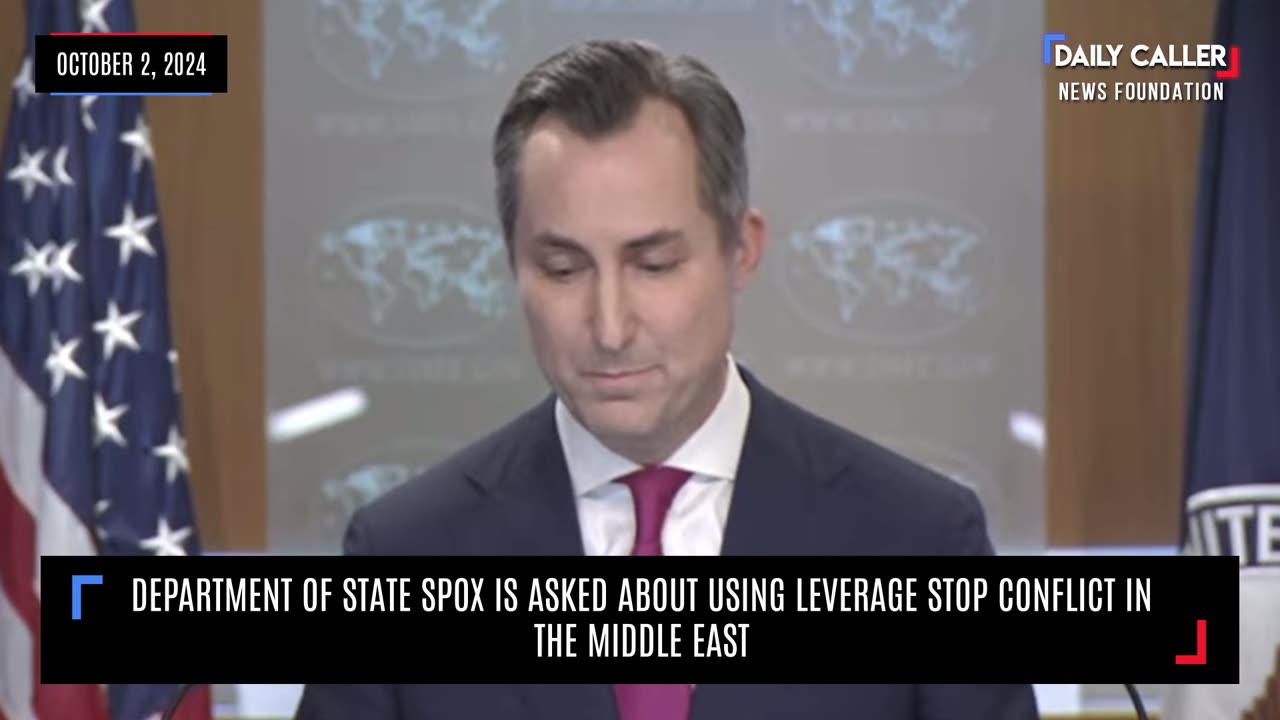 Department Of State SPOX Is Asked About Using Leverage Stop Conflict In The Middle East