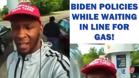 Black Trump supporter goes off on Biden supporters sitting in gas lines