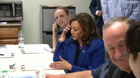 Kamala Harris and Tim Walz visit campaign call center in Rochester, PA