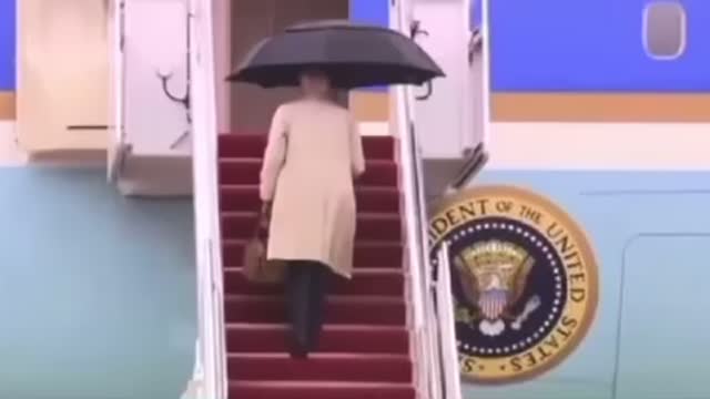 BIDEN MAKES ITS UP THE STAIRS