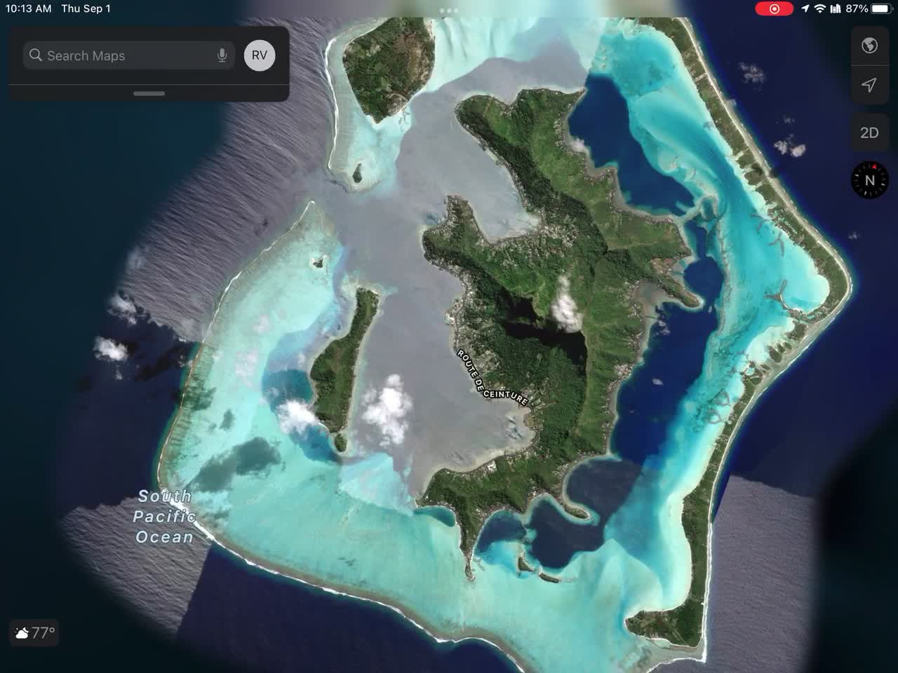 Apple Map 3D View of Bora Bora