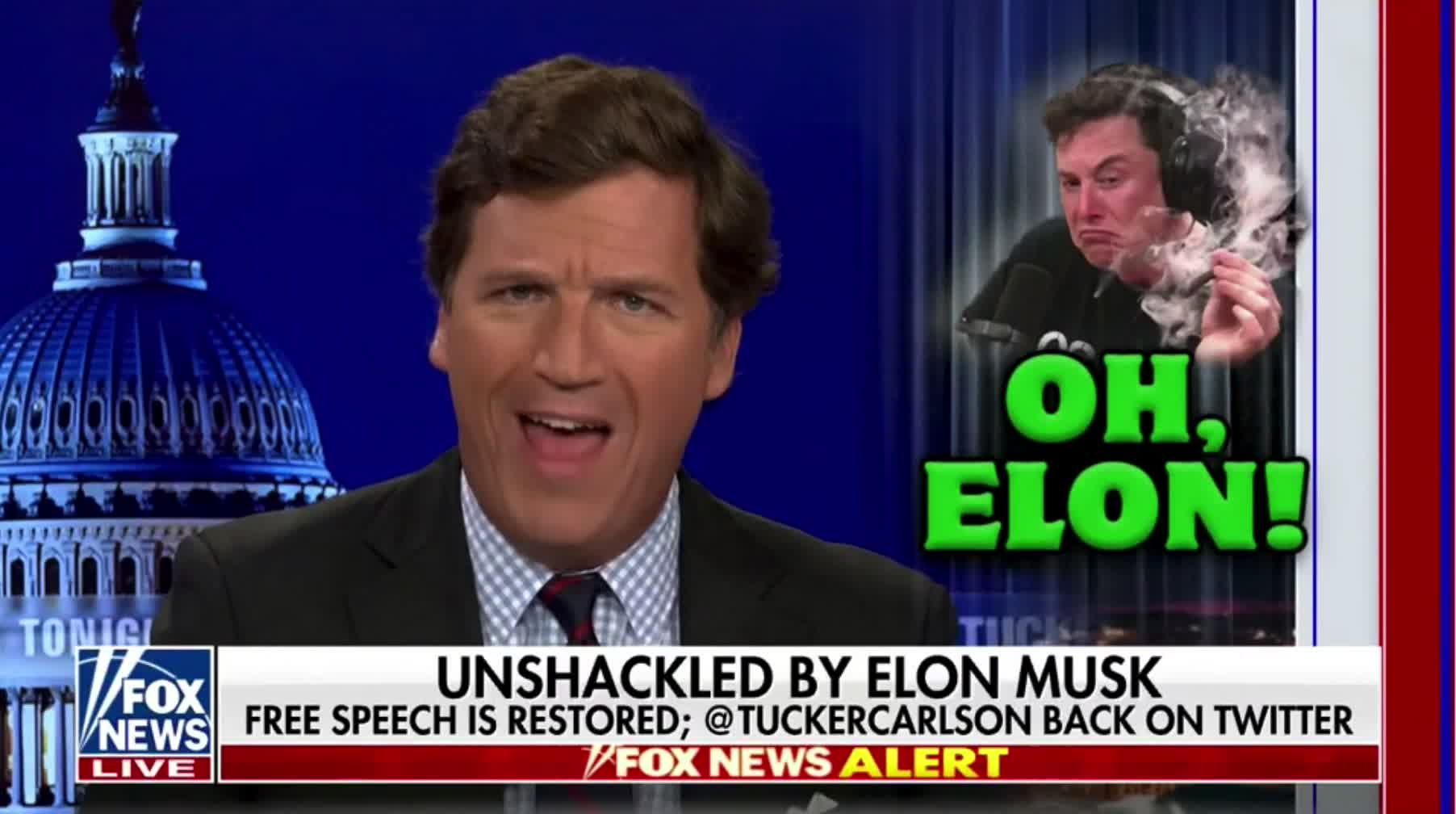 Tucker Carlson on Elon Musk buying Twitter: "Tonight, the tyrants are grieving."