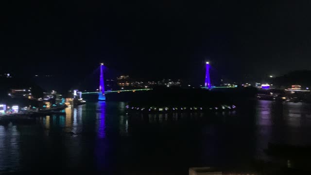 Yeosu night sea in Korea