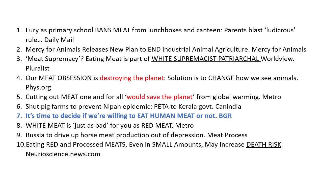 Meat eating and meat eaters are under media attack!