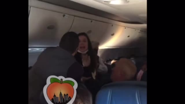 Covid Karen assault man for not wearing a mask in a plane