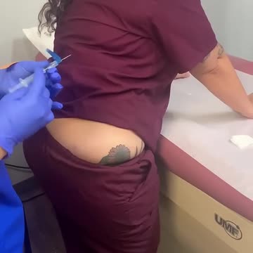 Dorsogluteal IM Injection Standing- Received from student