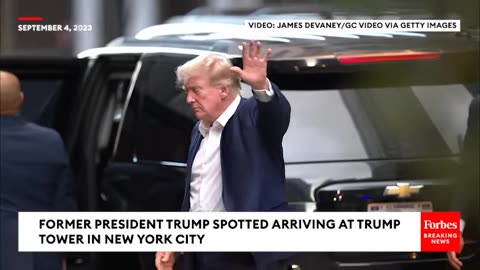 "Former President Trump Spotted Entering Trump Tower in NYC"