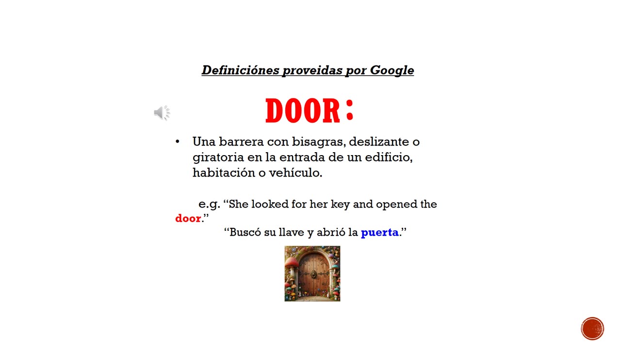 Palabra Del día en Inglés 'door'