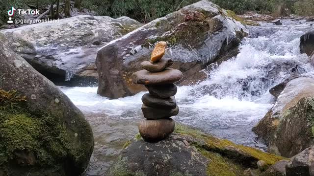 Cairn on Wayah Creek