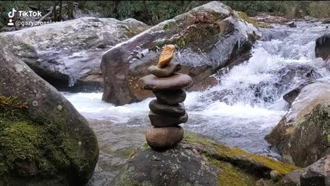 Cairn on Wayah Creek