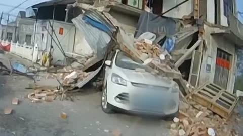 Out-Of-Control SUV Demolishes Two-Storey House