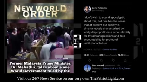 *3min* Former Malaysian PM Dr. Mahathir about the NWO need to MURDER Billions