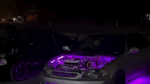 Honda Civic flaming and glowing