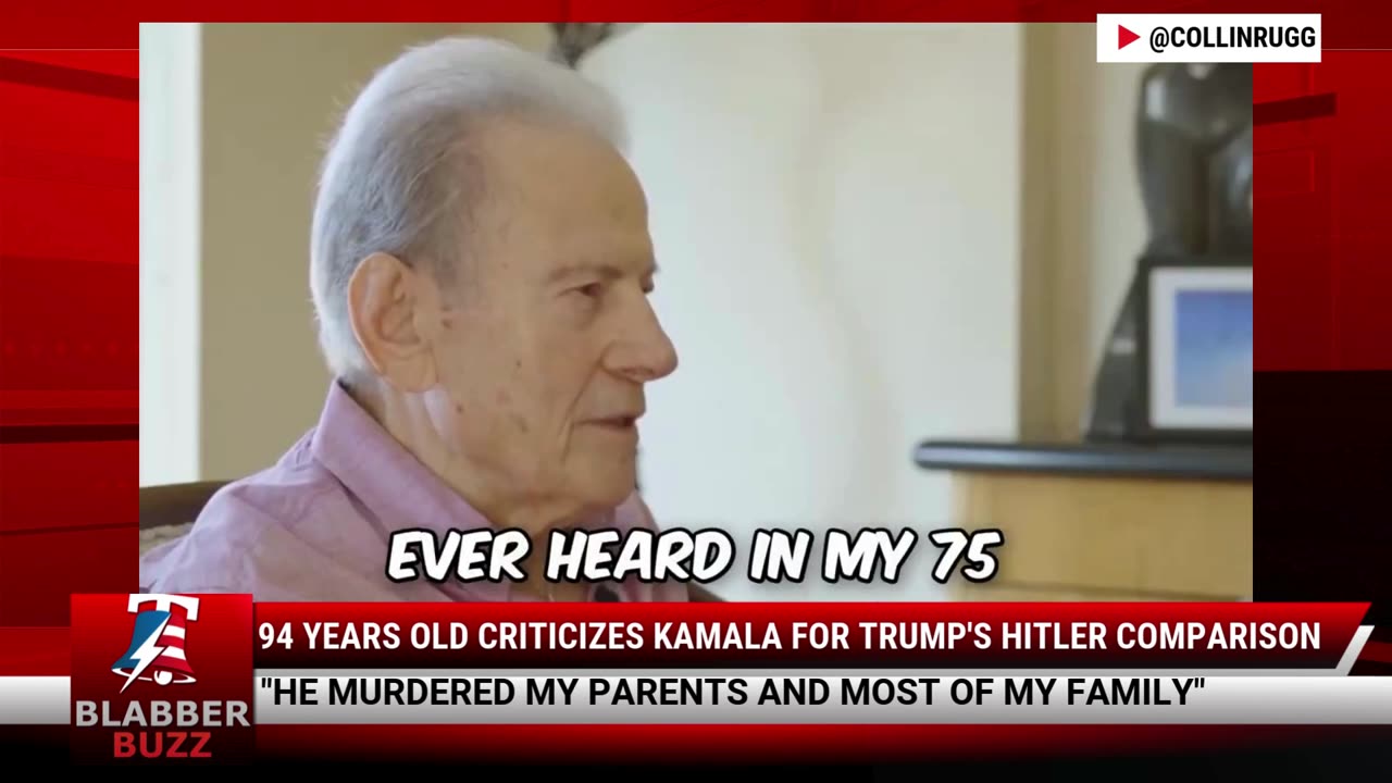 94 Years Old Criticizes Kamala For Trump's Hitler Comparison