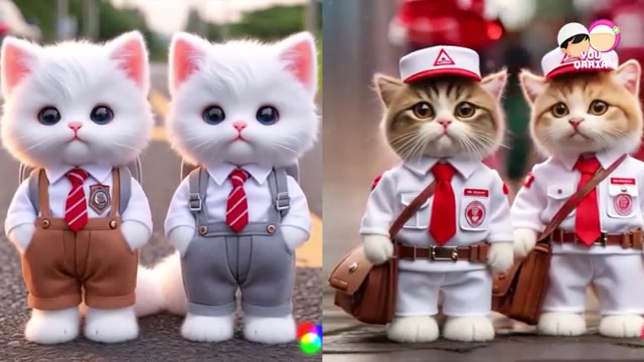 RAHMATUN LIL'ALAMEEN ANIMATED CATS SINGING | COLORFUL CATS VERSI HADROH SHOLAWAT KUCING | YouQaria😻